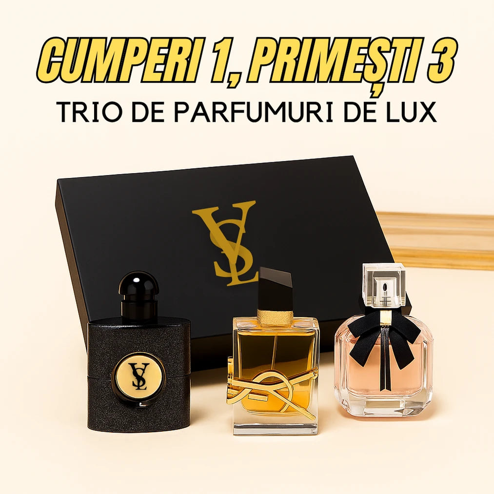 Ofertă Exclusivă: Set 3 Parfumuri Yves Saint Laurent – Arome de Lux, Cadoul Perfect