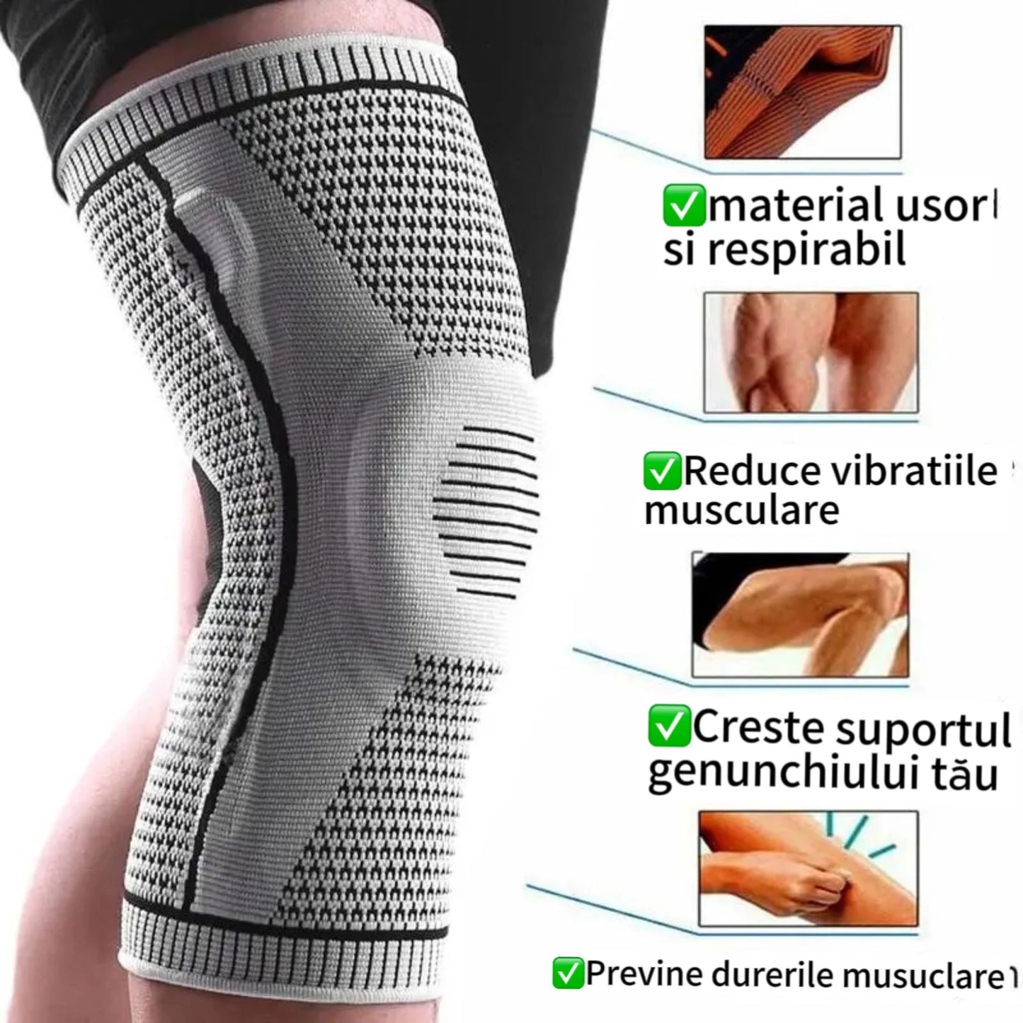 KneeRelief – Orteză Profesională pentru Genunchi 1+1 Gratuită